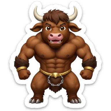 Generate a crazy bull sticker