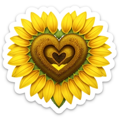 Sun flower heart sticker