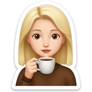 Girl drinking coffee sticker