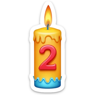22nd birthday candle sticker