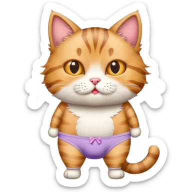 Смешной кот в трусах sticker