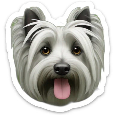 Skye terrier in a coprinus comatus field sticker