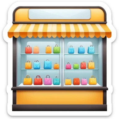 retail shop storefront with display window sticker