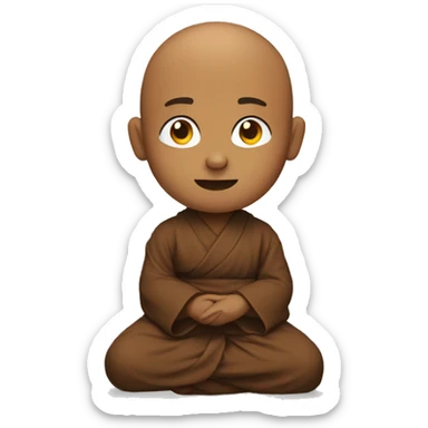A monk in robes sitting sticker
