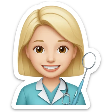 A girl who is dentist  sticker