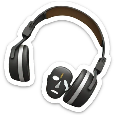 headphones and a book sticker