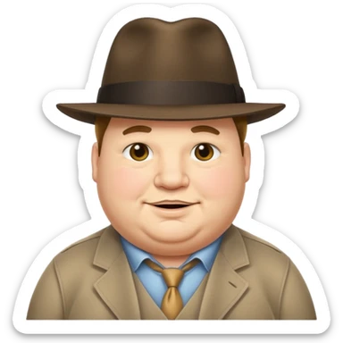 Fat guy tipping his fedora that’s in his head while smirking sticker