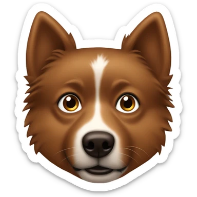 Brown big Spitz with dark brown freckles all over his face.  sticker