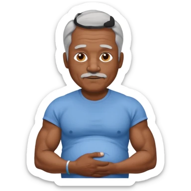 Grandpa that has muscles and is pregnant and is brown sticker