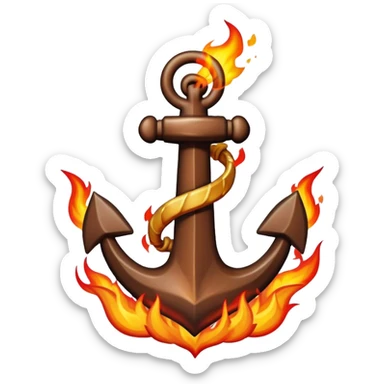 a anchor on fire sticker