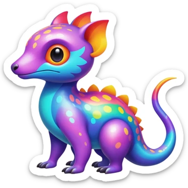 colorful vibrant Fakémon-creature with random markings sticker