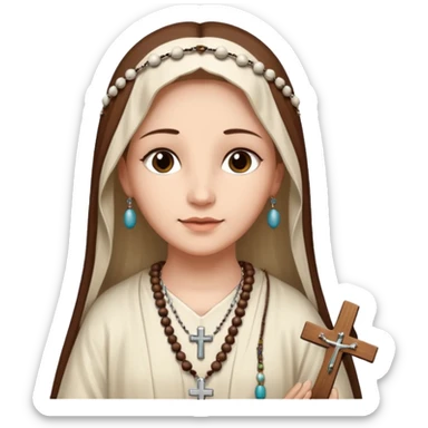 María y rosario católico sticker
