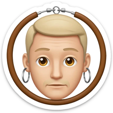 man wearing hoop earrings sticker