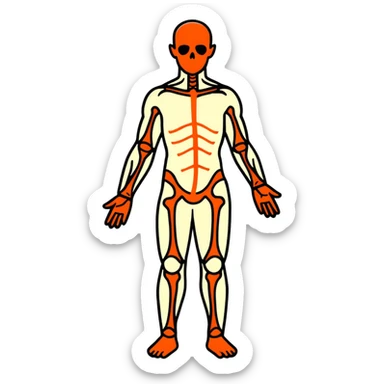 Full human body, anatomical figure, standing pose sticker