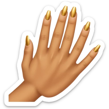 Tan skin hand with really short gold nails sticker
