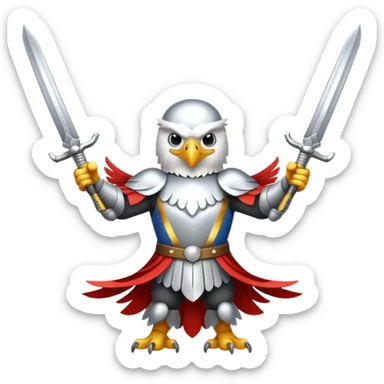 Silver eagle with crossed sabers sticker