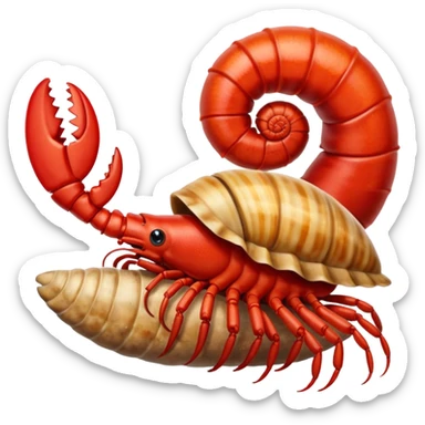🦞🐚 que salga una claw como del emoji de lobster del emoji de shell de caracol. sticker