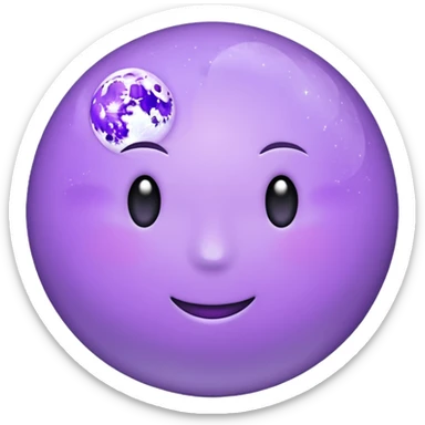 realistic Light purple moon sticker