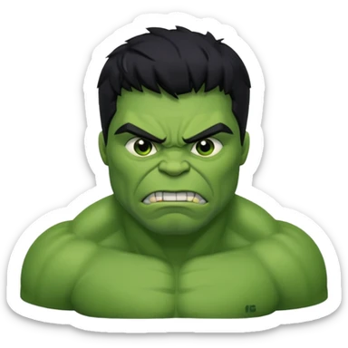 hulk with black hair sticker