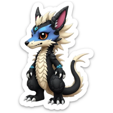 Cool gothic cute badass Vernid-Protogen-Dutch-Angel-Dragon-Sergal-Trico-Fursuit-furry-fursona sticker