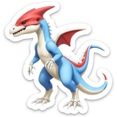 Shiny Koraidon-Latios-Marowak-Fakémon-hybrid-creature (full body)  sticker