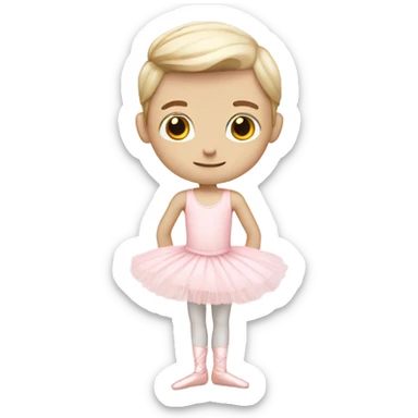 Soft pink ballerina boy pale skin sticker