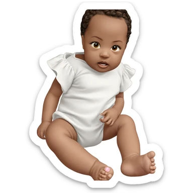 baby girl sitting barefoot sticker