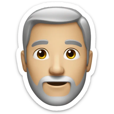 a white man with gray eyes, a beard and short brown hair sticker