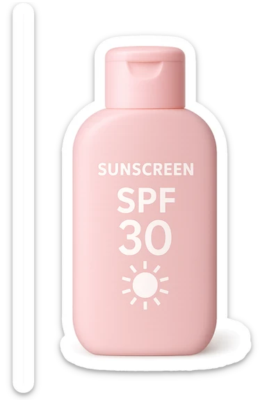 pink sunscreen bottle sticker