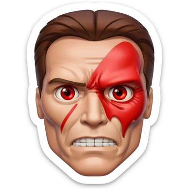 half face metal Terminator Arnold Schwarzenegger Red eyed  sticker