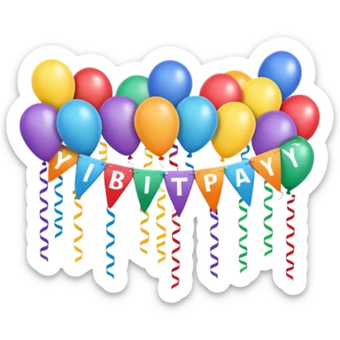 Happy birthday banner sticker