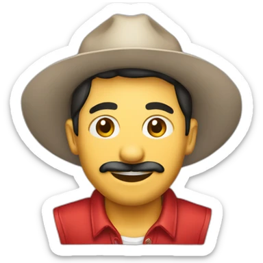 Vendedor de loja camisa vermelha  sticker