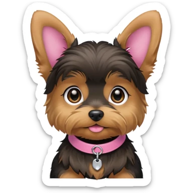 Female yorkie puppy floppy ears sticker