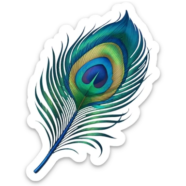 Peacock feather sticker