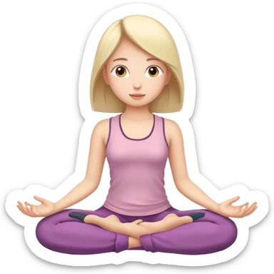 девочка сидит в позе лотоса и дышит sticker