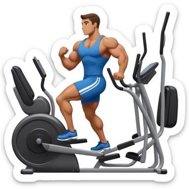 bodybuilder cardio in gym sticker