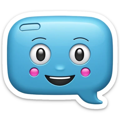chatbot speech bubble smiling, tech vibe AI emoji style sticker