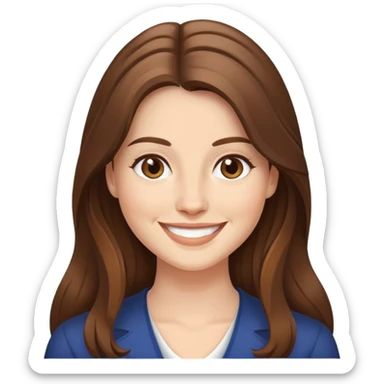 claire richardson cheveux marrons cheveux longs sourire sticker