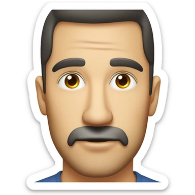 make the face rounder with stubble beard. Hypnotherapist man with dark haird sticker