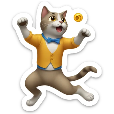 GATO BAILANDO CON PERRO sticker