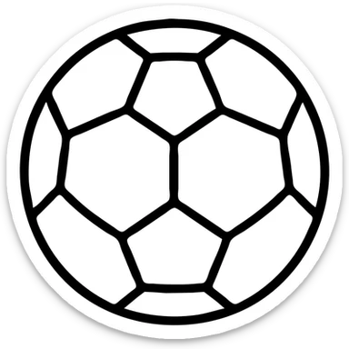A soccer ball (futbol) with distinctive pentagonal pattern sticker
