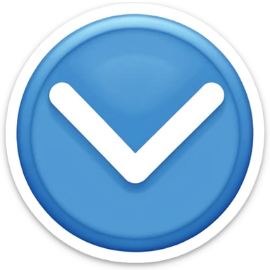 A blue circle with a white tick in the middle  sticker