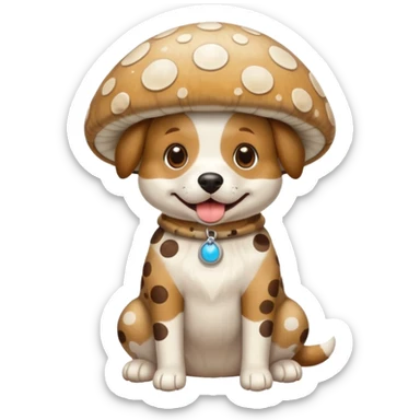 Dog in light mushroom costume sticker