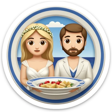 greek wedding broken plate  sticker
