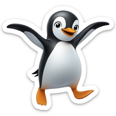 Penguin ice skating  sticker