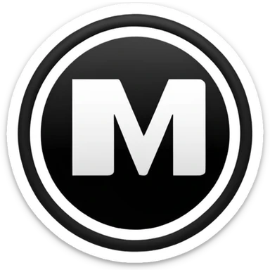 Black circle with MB written on in the middle of it. Nothing else no holes or anything. sticker