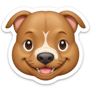 light brown pocket bully facing forwards, head and shoulders. smiling sticker