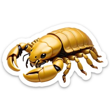 Meme-Worthy Cute Sleeping Emperor Scorpion Portrait Emoji, Head resting peacefully with a contented smile, showcasing a robust build and a luxuriously soft, textured exoskeleton, eyes gently closed in a serene, restful repose, Simplified yet hilariously adorable features, highly detailed, glowing with a soft, drowsy light, high shine, relaxed and utterly lovable, stylized with an air of playful laziness, soft glowing outline, capturing the essence of a sleeping scorpion that feels destined to become the next viral sensation of adorable rest! sticker