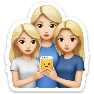 2 blonde girls and 1 brunette girl sticker