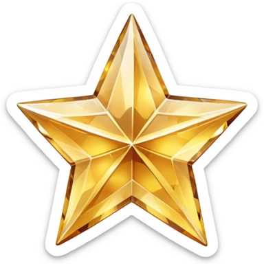 carved crystal star a shining "$" symbol sticker